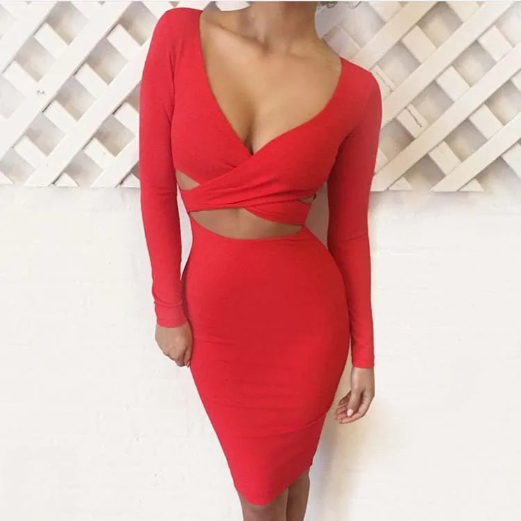 Vestido midi sexy para festa noturna